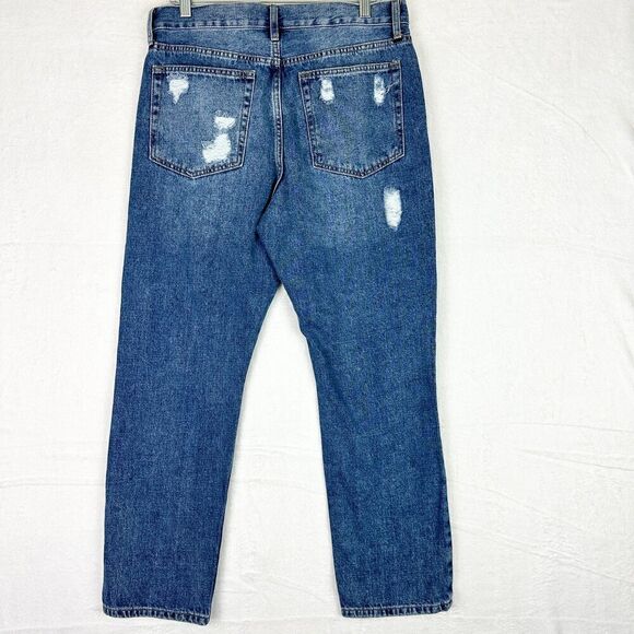 JBD Just Black Denim Distressed Straight Leg Jeans Size 29 Medium Wash High Rise - Picture 2 of 8